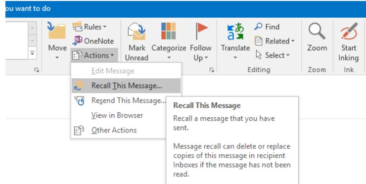 recall message in outlook for mac